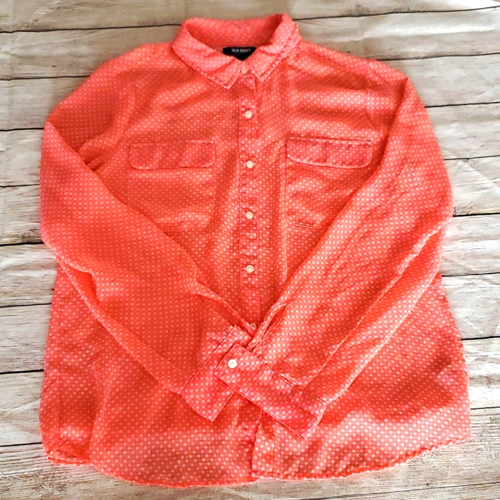 Adorable Old Navy Sheer Long Sleeve Blouse Size: M